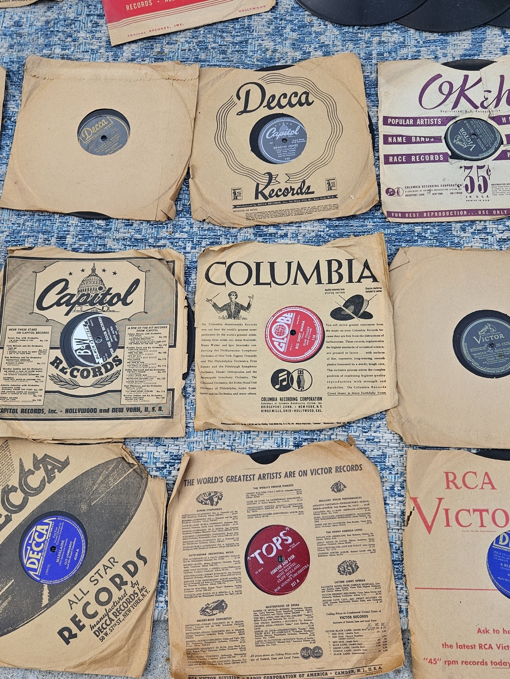 Vintage 78 RPM Records Collection - Mixed Brands - Black